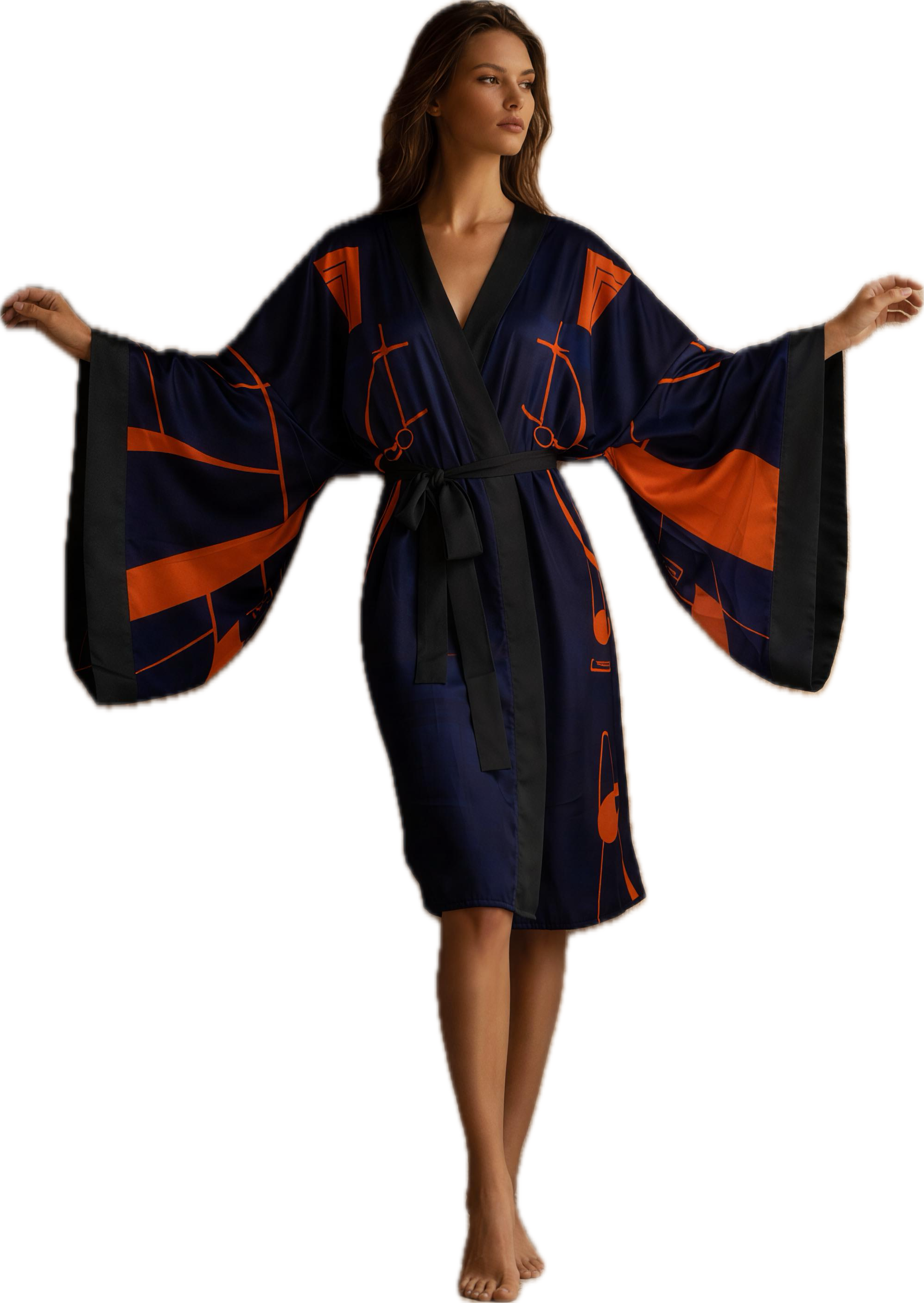 AD ICONIQ Equestrian Silhouette Kimono Robe