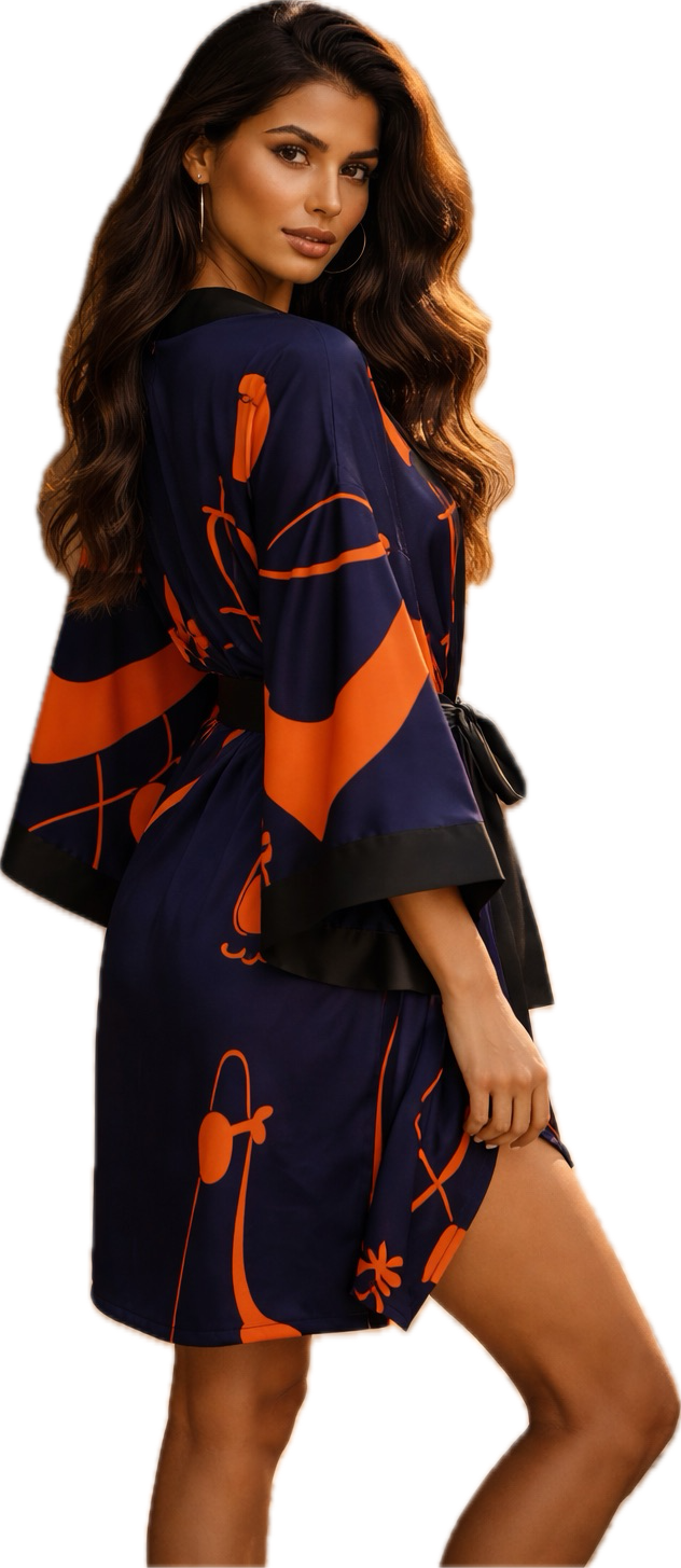 AD ICONIQ Equestrian Silhouette Kimono Robe